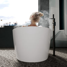 Load image into Gallery viewer, Naha 59" x 31" freestanding bathtub with Toe-Tap Chrome Drain