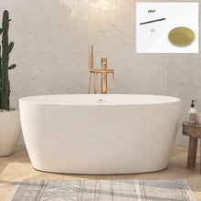 Load image into Gallery viewer, Tahiti 55" x 31" freestanding oval bath - polished gold drain