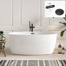 Load image into Gallery viewer, Tahiti 59" x 31" freestanding oval bath - Matte Black Drain & Matte Black Overflow