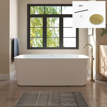Load image into Gallery viewer, Maui 67" x 31" freestanding straight bath - polished gold drain