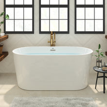 Load image into Gallery viewer, Shangri-La 55" x 28" freestanding bathtub oval soaking bath with chrome drain and overflow