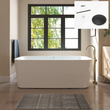 Load image into Gallery viewer, Maui 67" x 31" freestanding straight bath - Matte Black Drain