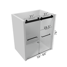 Load image into Gallery viewer, 60"x 76"Double Sliding Frameless Soft-Close Shower Door Thick Tampered Glass