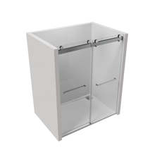 Load image into Gallery viewer, 68" to 72" x 76" Sliding Frameless Soft-Close Shower Door w/Tampered Glass in Brushed Nickel