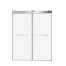 Load image into Gallery viewer, 68" to 72" x 76" Sliding Frameless Soft-Close Shower Door w/Tampered Glass in Brushed Nickel