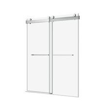 Load image into Gallery viewer, 72" x 76" Double Sliding Frameless Soft-Close Shower Door Tampered Glass in Brushed Nickel