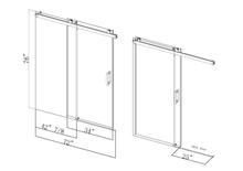 Load image into Gallery viewer, 68“ to 72” x 76“ Sliding Frameless Soft-Close Shower Door in Brushed Nickel