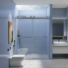 Load image into Gallery viewer, 56" to 60" x 76" Sliding Frameless Soft-Close Shower Door in Chrome