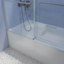 Load image into Gallery viewer, 56" to 60" x 65" Frameless Double Sliding Tub Door in Chrome