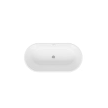 Load image into Gallery viewer, Shangri la 59" Acrylic Freestanding Bathtub with Toe-tap Drain in Chrome and Classic Slotted Overflow