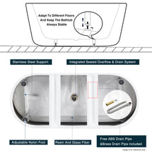 Load image into Gallery viewer, Shangri la 59" Acrylic Freestanding Bathtub with Toe-tap Drain in Chrome and Classic Slotted Overflow