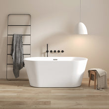 Load image into Gallery viewer, Shangri la 59" Acrylic Freestanding Bathtub with Toe-tap Drain in Chrome and Classic Slotted Overflow
