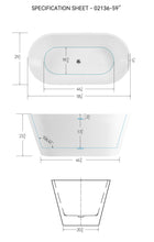 Load image into Gallery viewer, Shangri la 59" Acrylic Freestanding Bathtub with Toe-tap Drain in Chrome and Classic Slotted Overflow