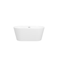 Load image into Gallery viewer, Shangri la 59" Acrylic Freestanding Bathtub with Toe-tap Drain in Chrome and Classic Slotted Overflow
