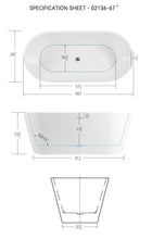 Load image into Gallery viewer, 67" Acrylic Freestanding Bathtub, Modern & Contemporary Design Soaking Tub with Toe-tap Drain