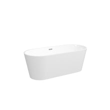 Load image into Gallery viewer, 67" Acrylic Freestanding Bathtub, Modern & Contemporary Design Soaking Tub with Toe-tap Drain