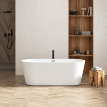 Load image into Gallery viewer, 67" Acrylic Freestanding Bathtub, Modern & Contemporary Design Soaking Tub with Toe-tap Drain