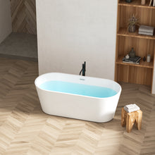 Load image into Gallery viewer, 67" Acrylic Freestanding Bathtub, Modern & Contemporary Design Soaking Tub with Toe-tap Drain
