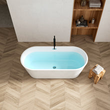 Load image into Gallery viewer, 67" Acrylic Freestanding Bathtub, Modern & Contemporary Design Soaking Tub with Toe-tap Drain