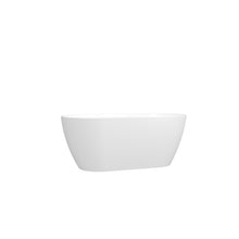 Load image into Gallery viewer, Bali 59'' Glossy Acrylic Freestanding Soaking Bathtub with Brushed Nickel Toe-tap Drain