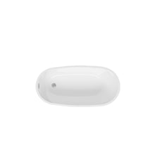 Load image into Gallery viewer, 59" Acrylic Freestanding Bathtub Soaking Tub with Toe-tap Drain in Chrome and Classic Slotted Overflow