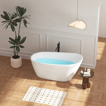 Load image into Gallery viewer, 59" Acrylic Freestanding Bathtub Soaking Tub with Brushed Nickel Toe-tap Drain