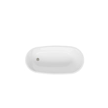 Load image into Gallery viewer, 59" Acrylic Freestanding Bathtub Soaking Tub with Brushed Nickel Toe-tap Drain