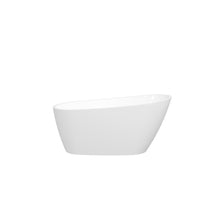 Load image into Gallery viewer, 59" Acrylic Freestanding Bathtub Soaking Tub with Toe-tap Drain in Chrome and Classic Slotted Overflow