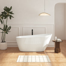 Load image into Gallery viewer, 59" Acrylic Freestanding Bathtub Soaking Tub with Brushed Nickel Toe-tap Drain
