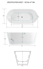 Load image into Gallery viewer, 67'' Acrylic Freestanding Bathtub Soaking Tub with Brushed Nickel Pop-Up Drain