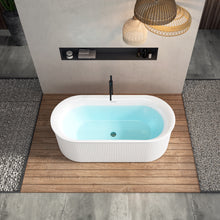 Load image into Gallery viewer, 67" Acrylic Freestanding Bathtub-Acrylic Soaking Tubs With Integrated Slotted Overflow and Brushed Nickel Toe-tap Drain