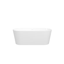 Load image into Gallery viewer, 67'' Acrylic Freestanding Bathtub Soaking Tub with Brushed Nickel Pop-Up Drain