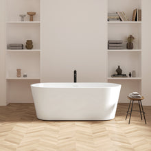 Load image into Gallery viewer, 67'' Acrylic Freestanding Bathtub Soaking Tub with Brushed Nickel Pop-Up Drain