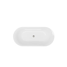 Load image into Gallery viewer, 67" Acrylic Freestanding Bathtub-Acrylic Soaking Tubs With Integrated Slotted Overflow and Brushed Nickel Toe-tap Drain