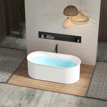 Load image into Gallery viewer, 67" Acrylic Freestanding Bathtub-Acrylic Soaking Tubs With Integrated Slotted Overflow and Brushed Nickel Toe-tap Drain