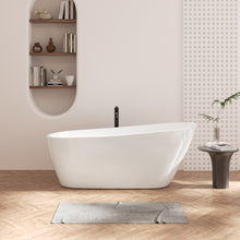 Load image into Gallery viewer, 67'' Acrylic Freestanding Soaking Bathtub with Integrated Slotted Overflow and Brushed Nickel Toe-tap Drain