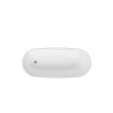 Load image into Gallery viewer, 67'' Acrylic Freestanding Soaking Bathtub with Integrated Slotted Overflow and Brushed Nickel Toe-tap Drain
