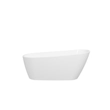 Load image into Gallery viewer, 67'' Acrylic Freestanding Soaking Bathtub with Integrated Slotted Overflow and Brushed Nickel Toe-tap Drain