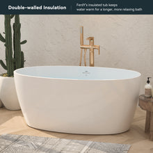 Load image into Gallery viewer, Tahiti 55" x 31" freestanding oval bath - polished gold drain