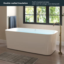 Load image into Gallery viewer, Maui 67" x 31" freestanding straight bath - brushed nickel drain