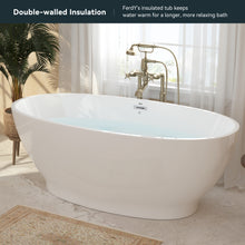 Load image into Gallery viewer, Koh Samui 65" x 32" freestanding bathtub - brushed nickel drain