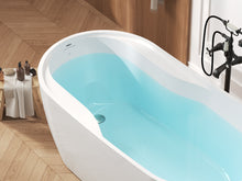 Load image into Gallery viewer, Lana'i 67" freestanding oval bathtub with brushed nickel drain
