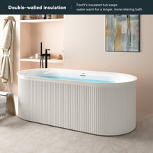 Load image into Gallery viewer, Nami 67" Acrylic Freestanding Bathtub Brushed Nickel Pop-Up Drain