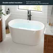 Load image into Gallery viewer, Bali 47'' x 25'' Freestanding Bathtub Soaking Tub with Matte Black Drain