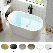 Load image into Gallery viewer, Bali 47'' x 25'' Freestanding Bathtub Soaking Tub with Matte Black Drain