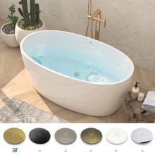 Load image into Gallery viewer, Tahiti 55" x 31" freestanding oval bath - polished gold drain