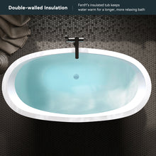 Load image into Gallery viewer, Naha 59" x 31" freestanding bathtub with Toe-Tap Chrome Drain