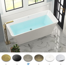 Load image into Gallery viewer, Sentosa 67" x 30" freestanding bathtub straight bath - brushed nickel drain