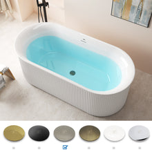 Load image into Gallery viewer, Nami 67" Acrylic Freestanding Bathtub Brushed Nickel Pop-Up Drain