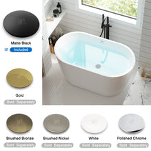 Load image into Gallery viewer, Bali 47'' x 25'' Freestanding Bathtub Soaking Tub with Matte Black Drain